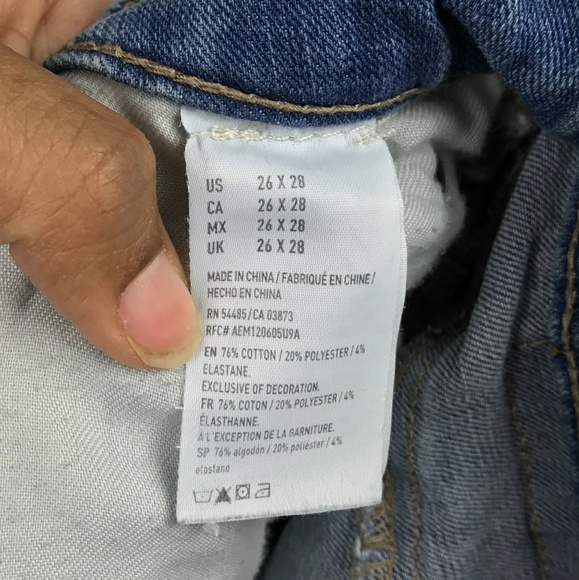 AEO Men Slim Jeans Extreme Flex 4 Blue Sz: 26X28 - Picture 8 of 8